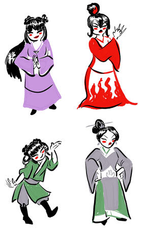 Tiny Danmei Girls Stickers Tiny Danmei Girls Stickers