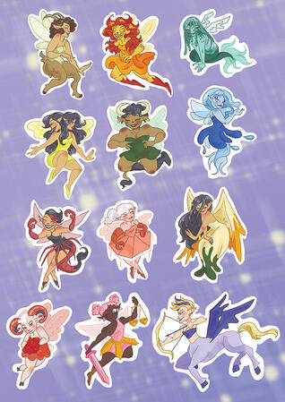 Zodiac Fairy Sticker Sheet Zodiac Fairy Sticker Sheet